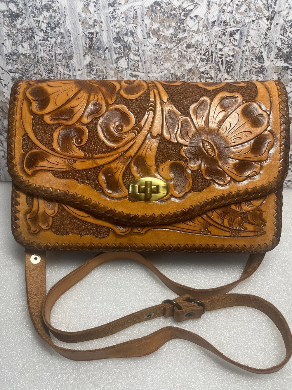 Tooled Leather Purse Mexican Shoulder/Crossbody Purse